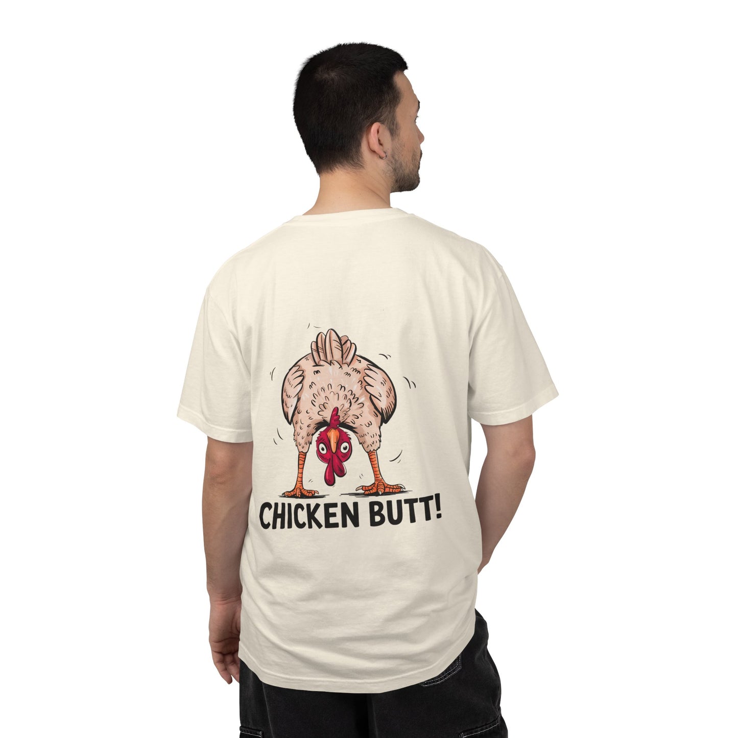 Chicken Butt T-Shirt "Guess What? Chicken Butt!" Funny Novelty Tee Conversation Starter Humorous Statement