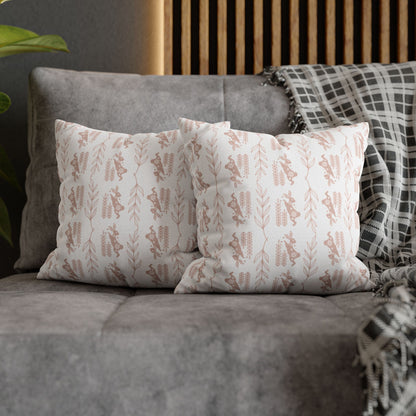 Boho Blush Floral Throw Pillowcase
