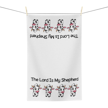 The Lord Is My Shepherd Microfiber Tea Towel — Cute Cow Faith Kitchen Towel
