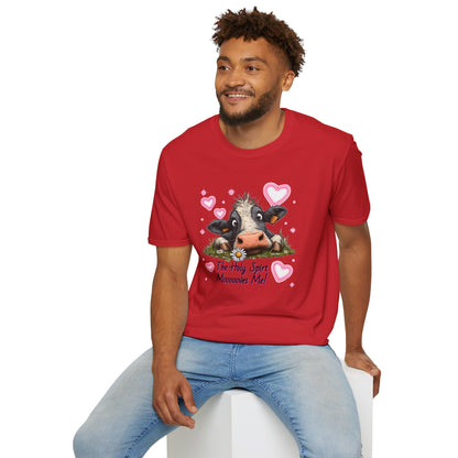 Holy Spirit T-shirt – Funny Faith-inspired Cow Design in 100% Cotton