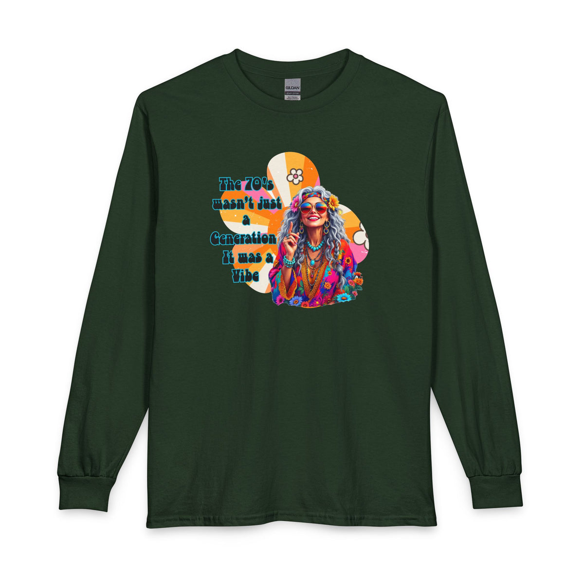 70s Hippie Long Sleeve T‑Shirt – “The 70's Wasn’t Just a Generation, It Was a Vibe”