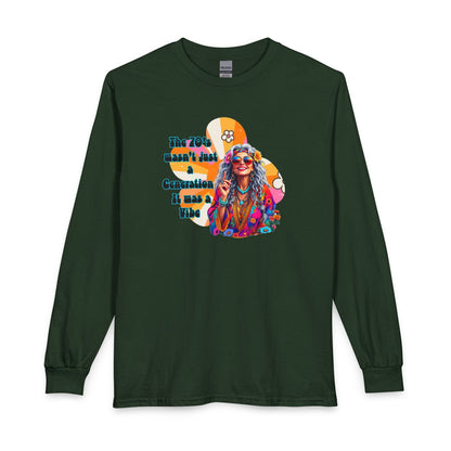 70s Hippie Long Sleeve T‑Shirt – “The 70's Wasn’t Just a Generation, It Was a Vibe”
