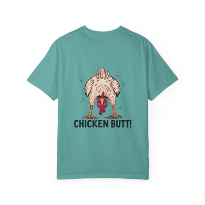 Chicken Butt T-Shirt "Guess What? Chicken Butt!" Funny Novelty Tee Conversation Starter Humorous Statement