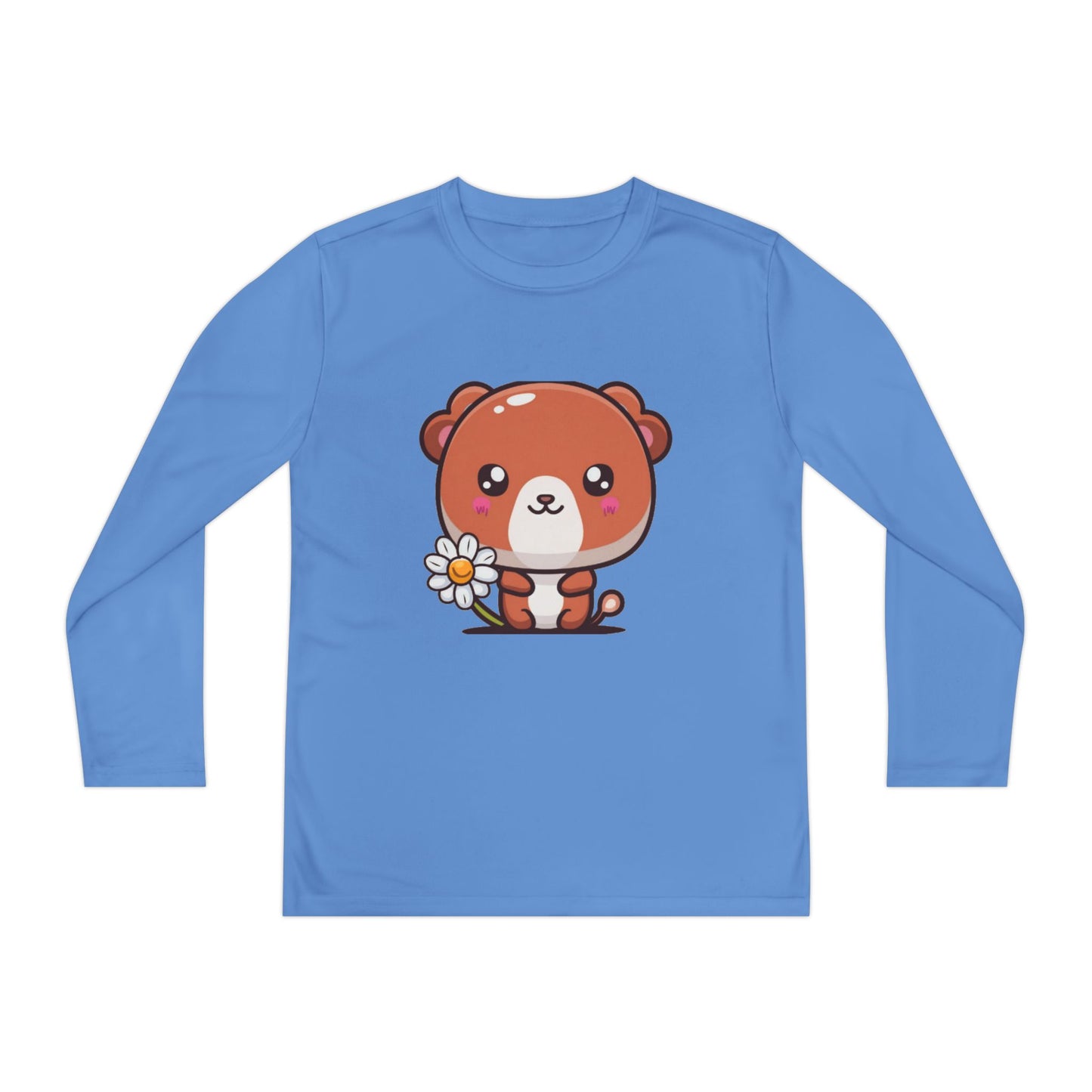 T-Shirt Cute Bear Youth Long Sleeve Competitor Tee Kids Bear Shirt Playful Tee for Boys and Girls Adorable Spring Apparel Gift
