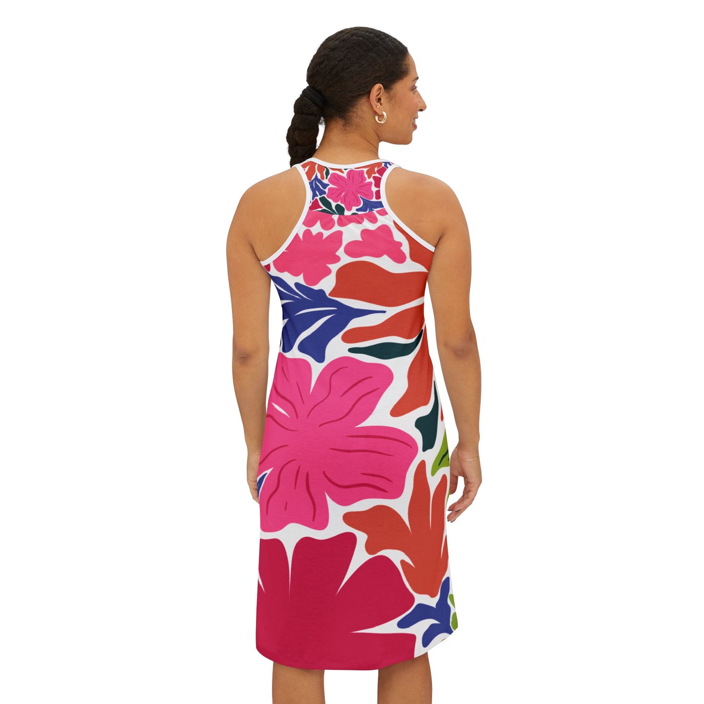 Dress Tropical Floral Racerback Dress Vacation Outfit Summer Style Beachwear Dress Floral Print Dress Spring Apparel Travel Essentials