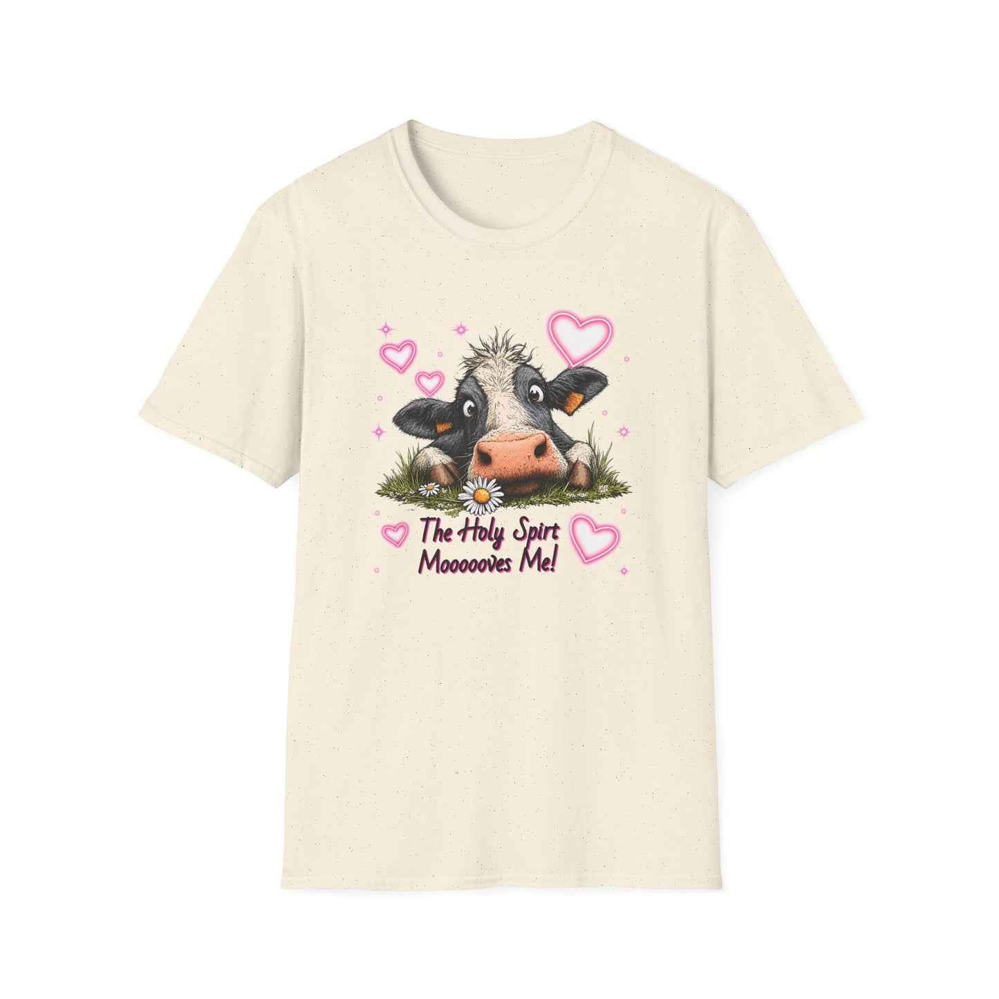 Holy Spirit T-shirt – Funny Faith-inspired Cow Design in 100% Cotton