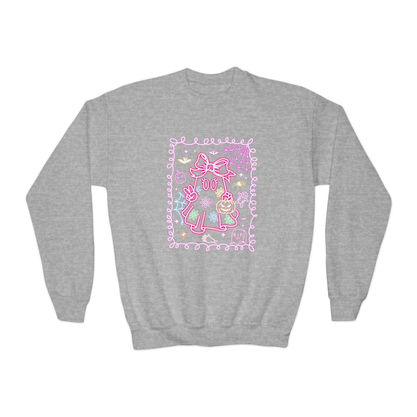 Sweatshirt Youth Crewneck Sweatshirt Cute Pastel Floral Design Cozy Gift for Kids Perfect for Birthdays Spring and Everyday Wear
