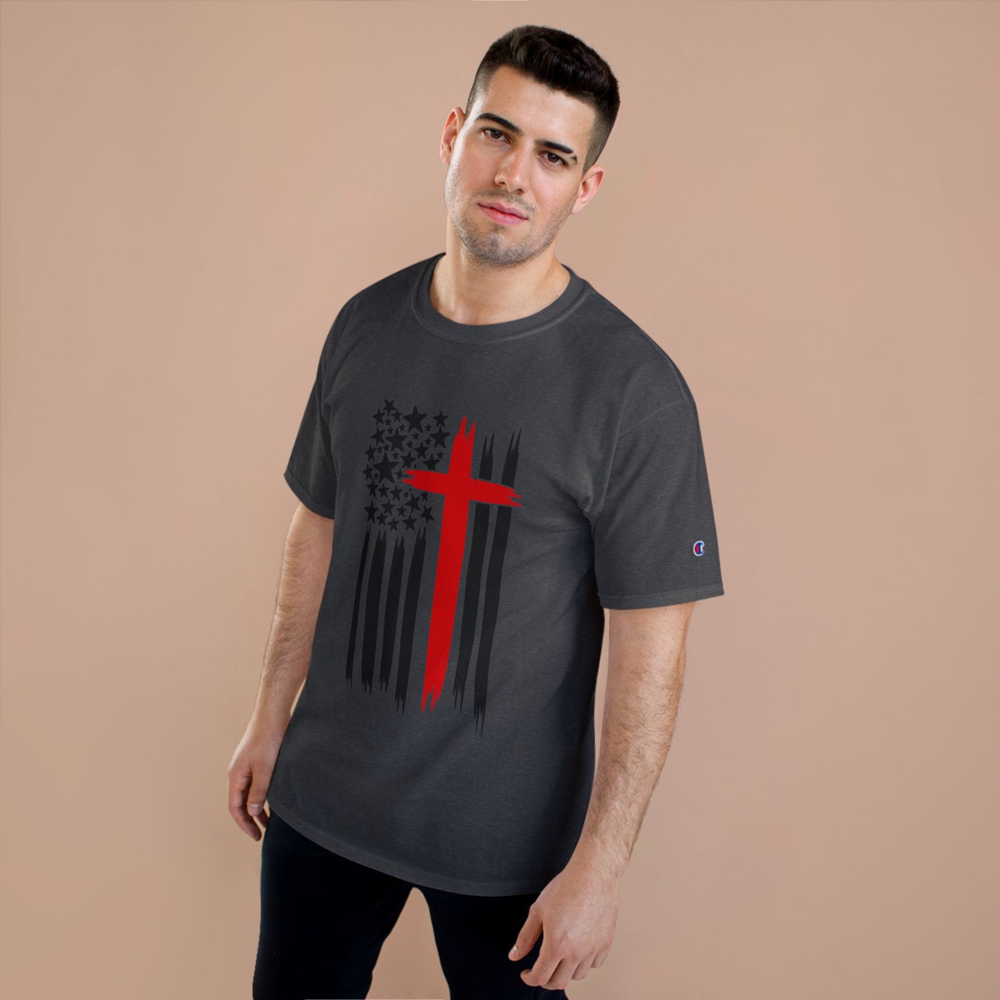 T-Shirt Christian Freedom Faith Shirt for Patriots Inspirational Tee for Veterans Christian Apparel for Independence Day USA Flag Shirt