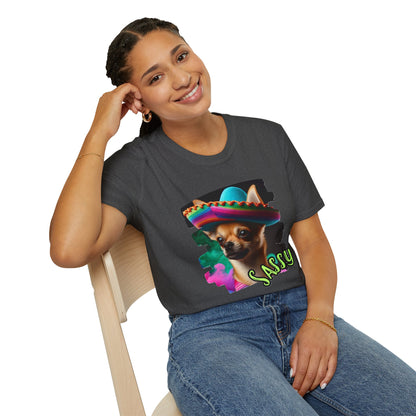 Sassy Chihuahua in Sombrero T-Shirt - Cute Mexican Dog Graphic Tee