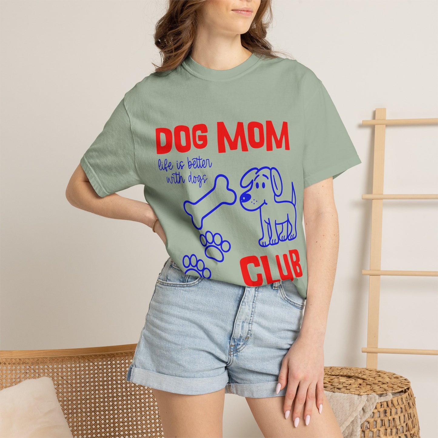 Dog Mom Club T-Shirt — Cute Paw Print & Bone Graphic Tee
