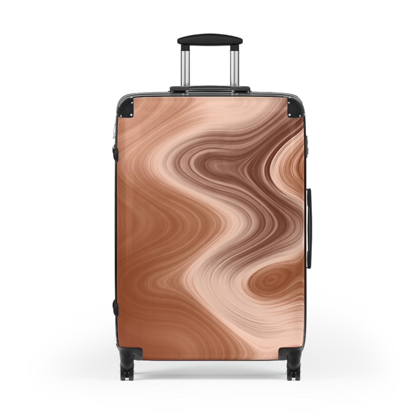 Marbled Copper Carry-On Suitcase — Stylish Swirl Travel Luggage