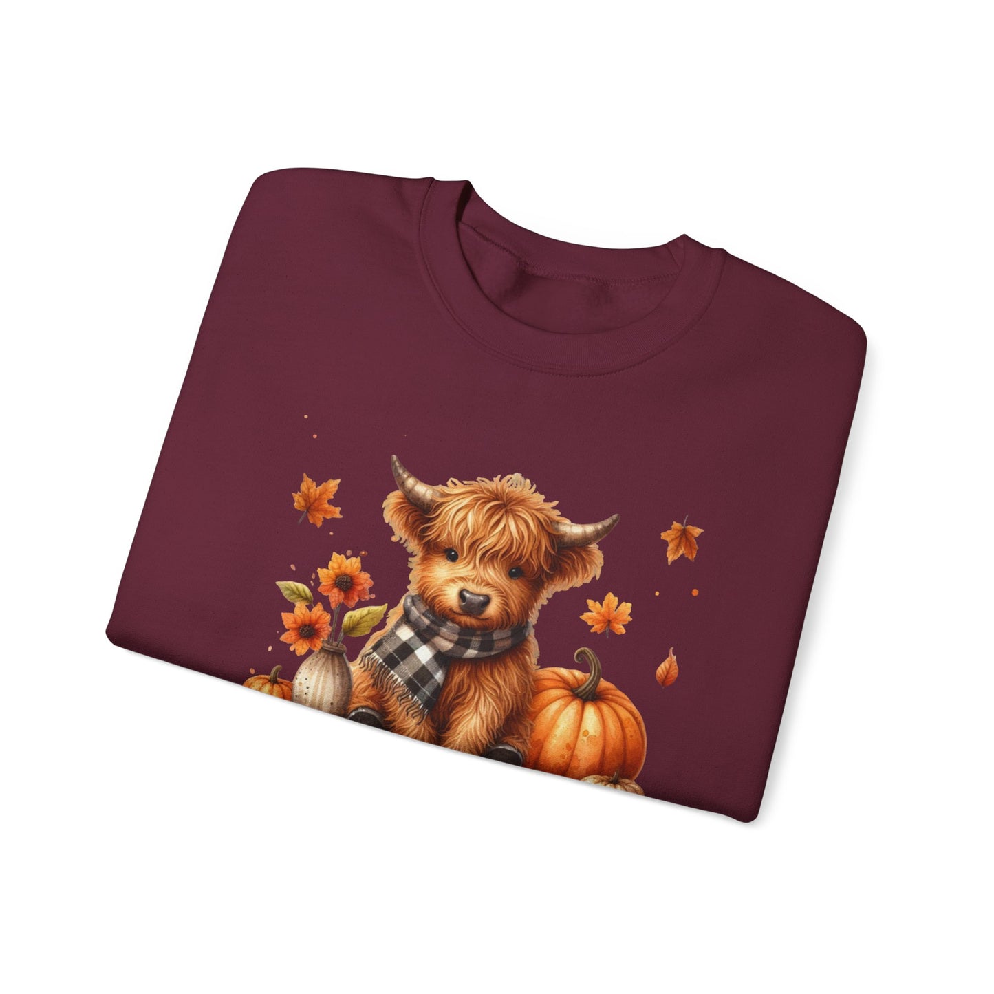 Sweatshirt Autumn Wear Funny Crewneck Pullover Fall Fashion Farm Style Cozy  Casual Outfit Highland Cow Design Print Comfort Wear Cotton Blend