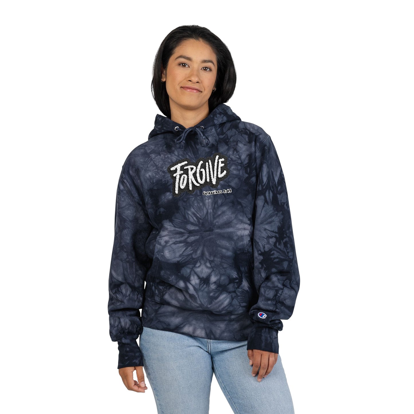 Sweatshirt Forgive Tie-Dye Hoodie Unisex Champion Sweatshirt Cozy Gift Casual Wear Unique Style Fashion Statement
