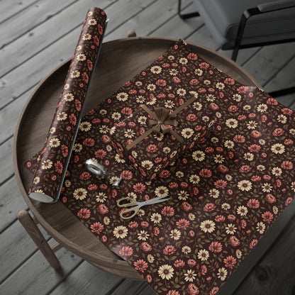 Floral Gift Wrap Paper Rustic Wrapping Paper for Birthdays Holidays & Special Occasions Eco Friendly Gift Packaging Floral Design