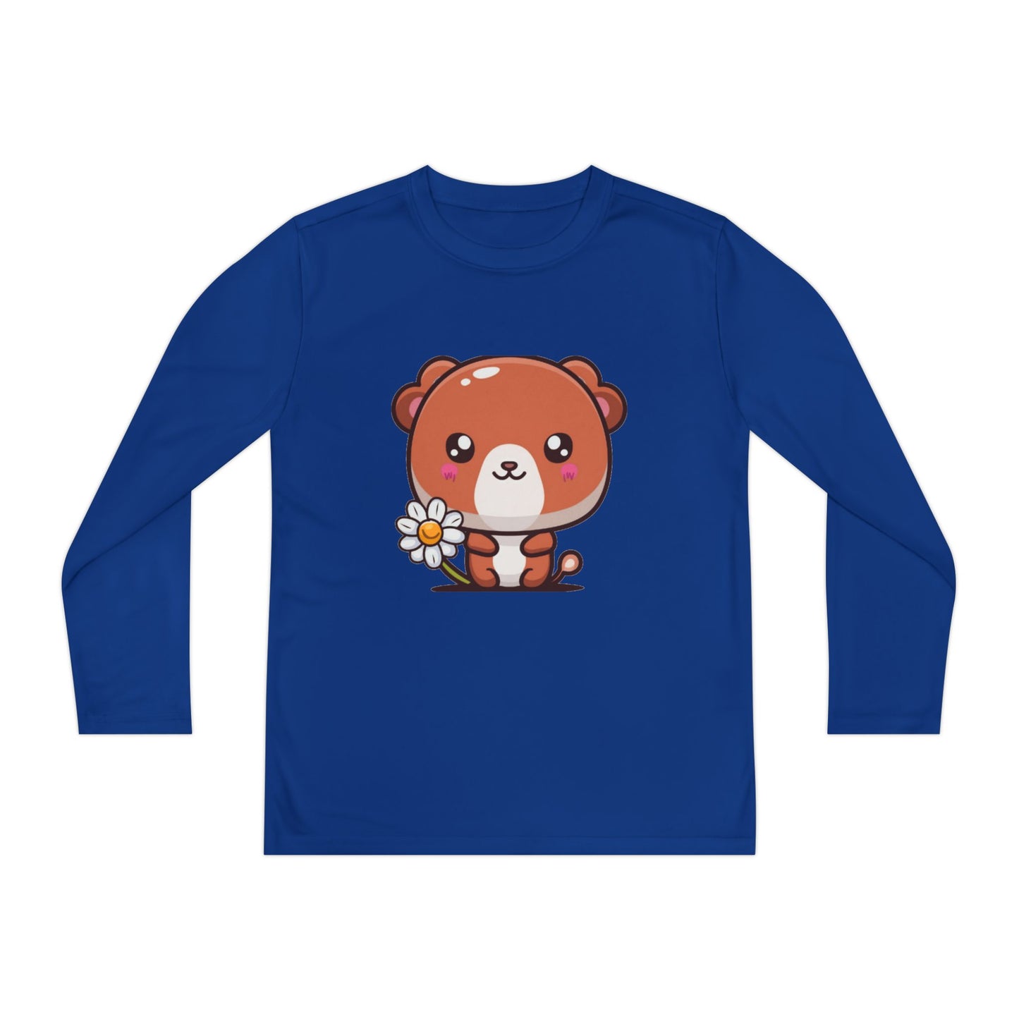 T-Shirt Cute Bear Youth Long Sleeve Competitor Tee Kids Bear Shirt Playful Tee for Boys and Girls Adorable Spring Apparel Gift