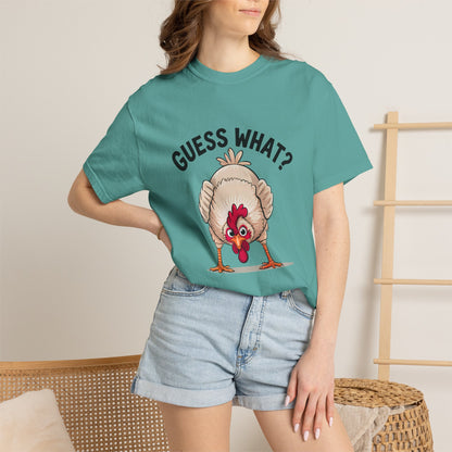 Chicken Butt T-Shirt "Guess What? Chicken Butt!" Funny Novelty Tee Conversation Starter Humorous Statement