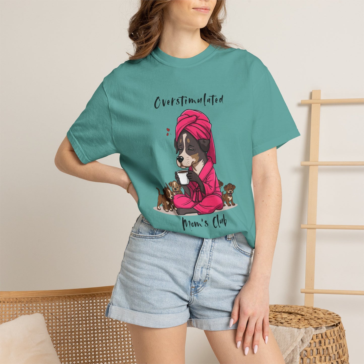 dog mom shirt, tired mama tee, overstimulated mom, mother tshirt, funny puppy shirt, puppy graphic tee, coffee lover gift, exhausted parent, dog mom gift, mama shirt, funny mom tee, puppy mom shirt...