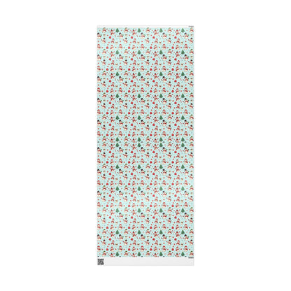 Festive Christmas Wrapping Paper, Holiday Gift Wrap, Snowman and Santa Print, Perfect for Christmas, Birthdays, and New Year Celebrations