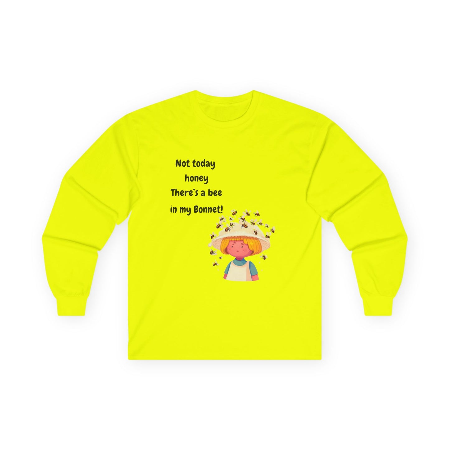 T-Shirt Unisex Long Sleeve Tee with Funny Bee Design Casual Wear Gift for Her Birthday, Summer Outfit Humorous Shirt