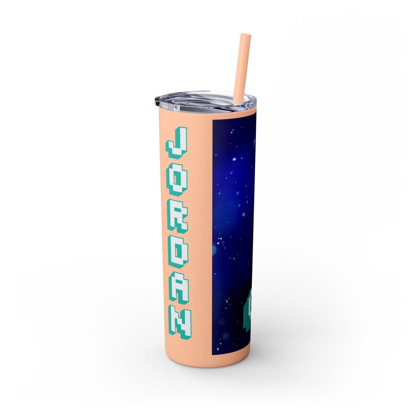 Tumbler Travel Cup Personalized Gamer Skinny Tumbler with Straw - 20oz - Cool Space Design