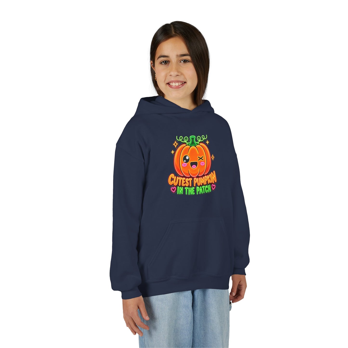 Youth Hoodie — "Cutest Pumpkin in the Patch" Cute Halloween Pumpkin Pullover