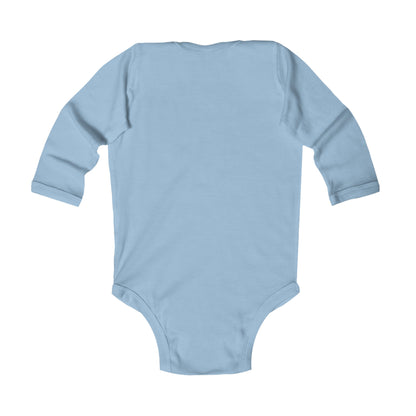 Infant Bodysuit — Cute Baby Dinosaur "Snack-a-saurus" Long Sleeve Onesie