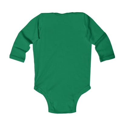 Infant Bodysuit — Cute Baby Dinosaur "Snack-a-saurus" Long Sleeve Onesie
