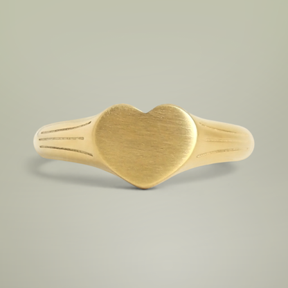 Heart Signet Ring — Engraved “Chosen 1 Thess 1:4” Stainless Steel
