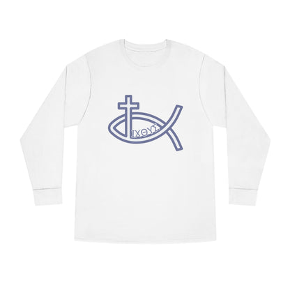 Faith-Inspired Long Sleeve Crewneck Tee - Perfect for Believers, Christian Gifts, Religious Apparel, Everyday Wear, Inspirational Clothing