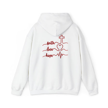 Sweatshirt Faith & Love Heavy Blend Hoodie Unisex Sweatshirt for Inspiration and Comfort Christian Religious Gift