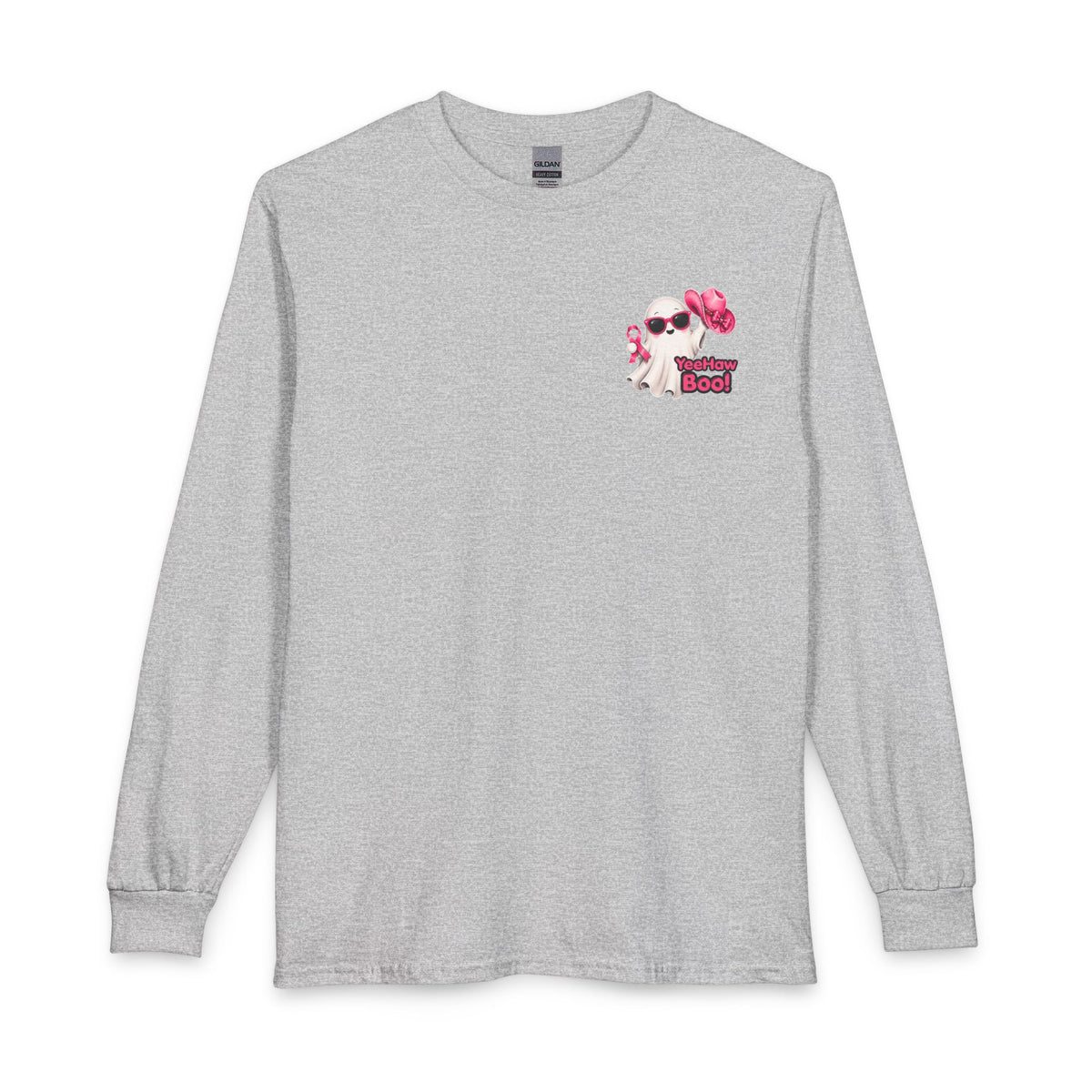 Breast Cancer Awareness Long Sleeve — "In October We Wear Pink" Ghost Tee