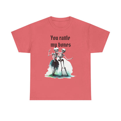 T-Shirt Skeleton Dance Tee  You Rattle My Bones Halloween Shirt Unisex Graphic Tee Cute Skeleton Costume Spooky Season Apparel