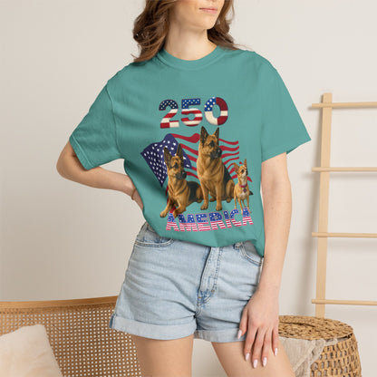 250 America German Shepherds Patriotic T-Shirt