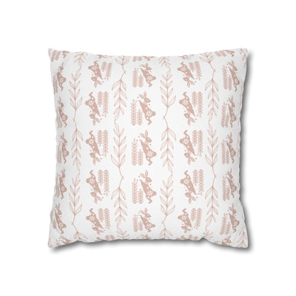 Boho Blush Floral Throw Pillowcase