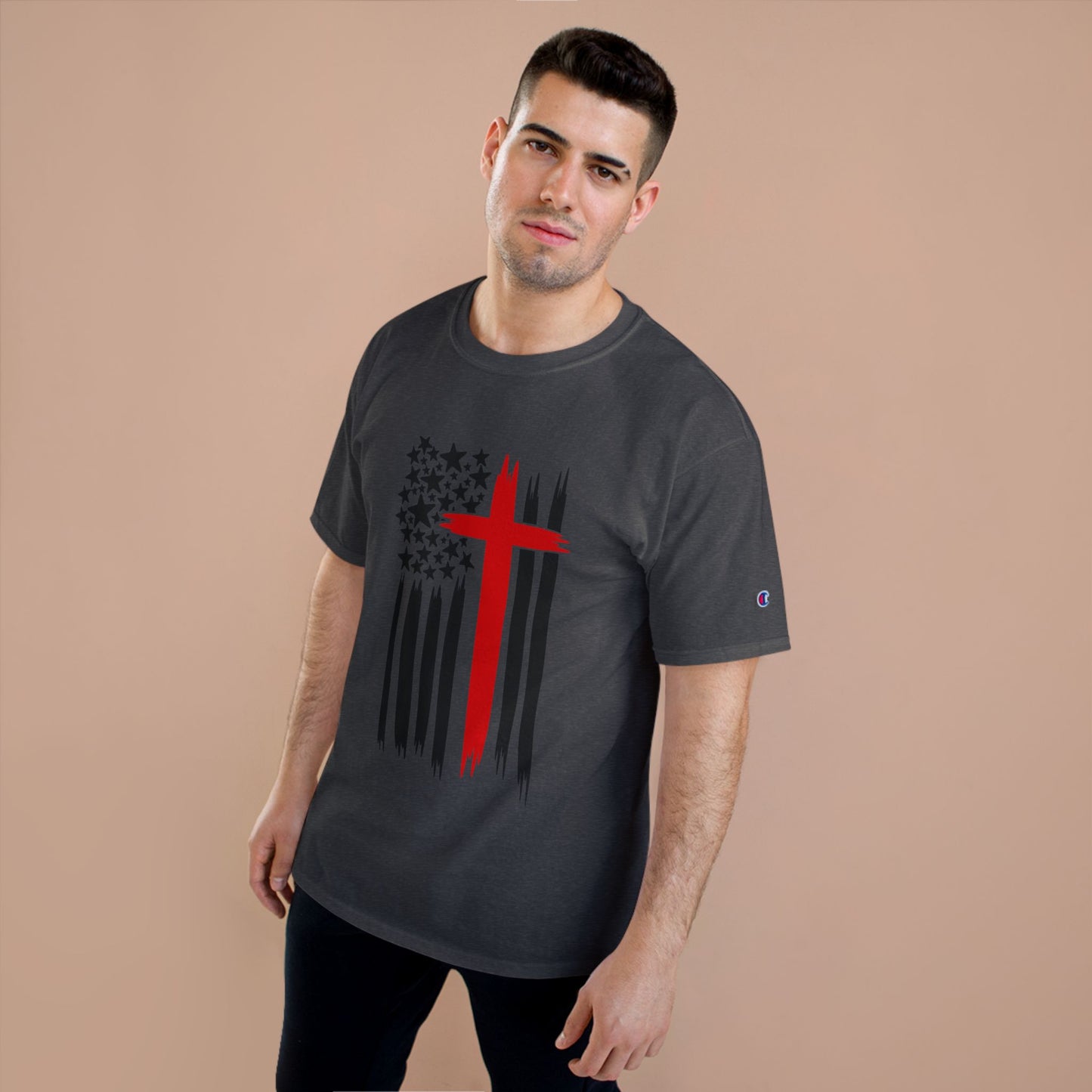 T-Shirt Christian Freedom Faith Shirt for Patriots Inspirational Tee for Veterans Christian Apparel for Independence Day USA Flag Shirt