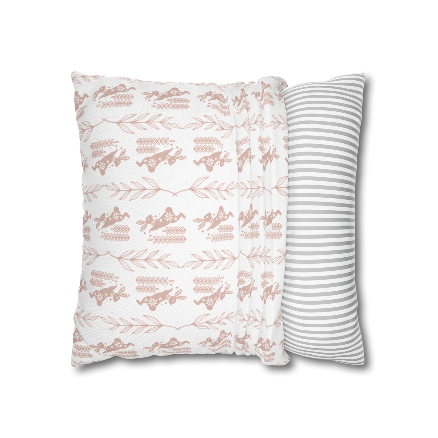 Boho Blush Floral Throw Pillowcase