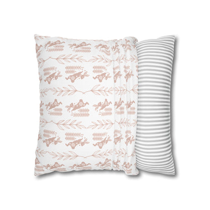 Boho Blush Floral Throw Pillowcase