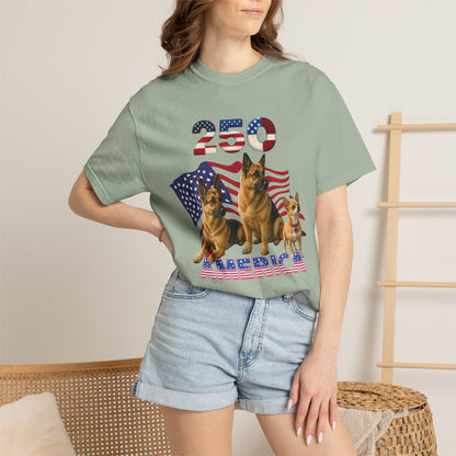 250 America German Shepherds Patriotic T-Shirt