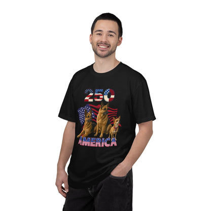 250 America German Shepherds Patriotic T-Shirt