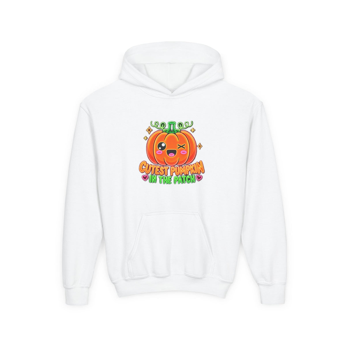 Youth Hoodie — "Cutest Pumpkin in the Patch" Cute Halloween Pumpkin Pullover