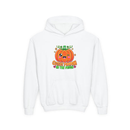 Youth Hoodie — "Cutest Pumpkin in the Patch" Cute Halloween Pumpkin Pullover