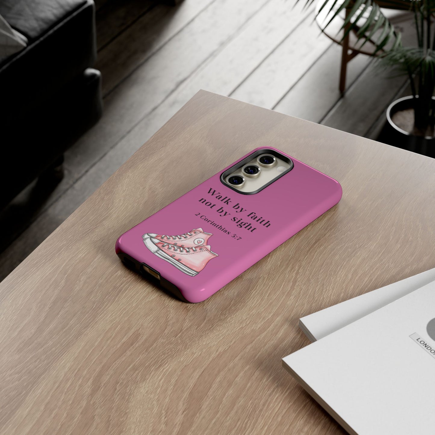 Cellphone Cae Faith-Inspired Phone Case Inspirational Gift Bible Verse Accessory Pink Converse Design Christian Phone Cover