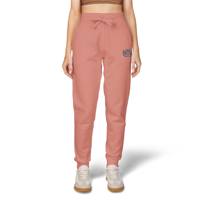 Embroidered Unisex Fleece Sweatpants - Cozy Comfort in Blush Pink
