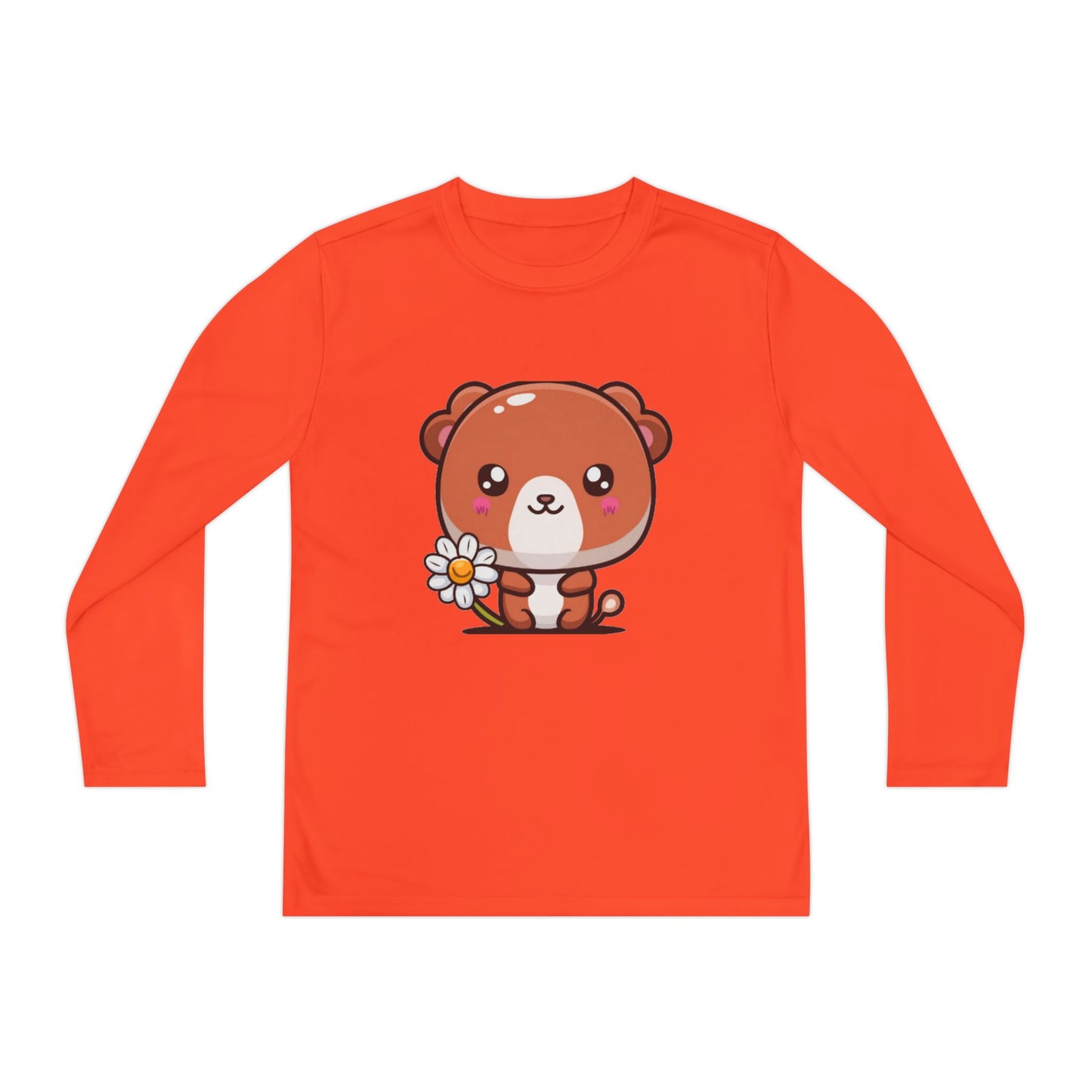 T-Shirt Cute Bear Youth Long Sleeve Competitor Tee Kids Bear Shirt Playful Tee for Boys and Girls Adorable Spring Apparel Gift