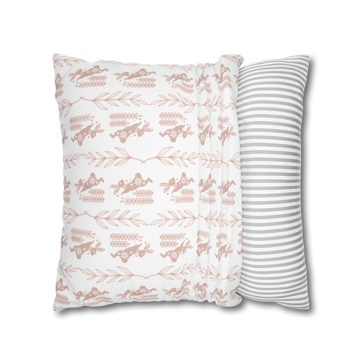 Boho Blush Floral Throw Pillowcase