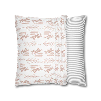 Boho Blush Floral Throw Pillowcase