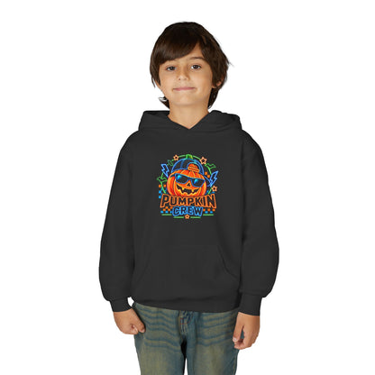 Youth Pumpkin Crew Hoodie — Cute Jack-O’-Lantern Halloween Sweatshirt