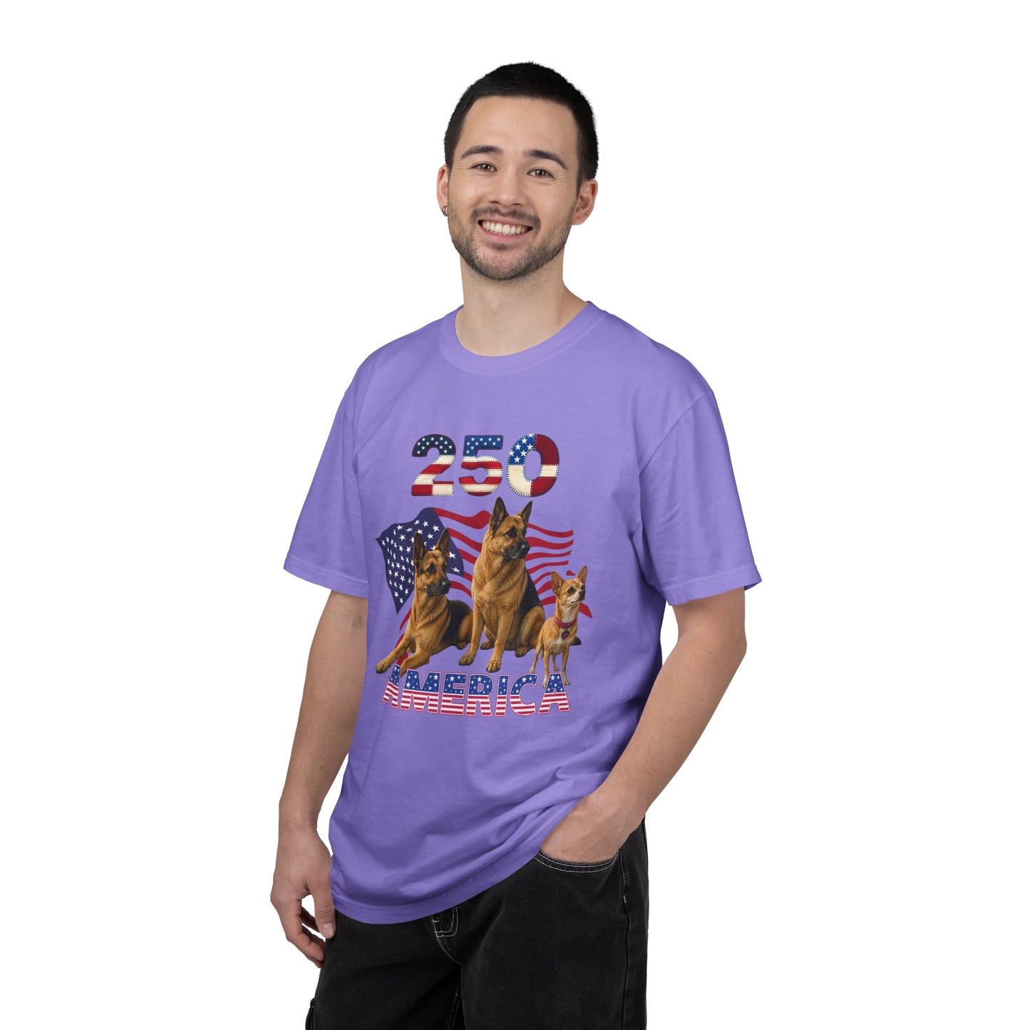 250 America German Shepherds Patriotic T-Shirt