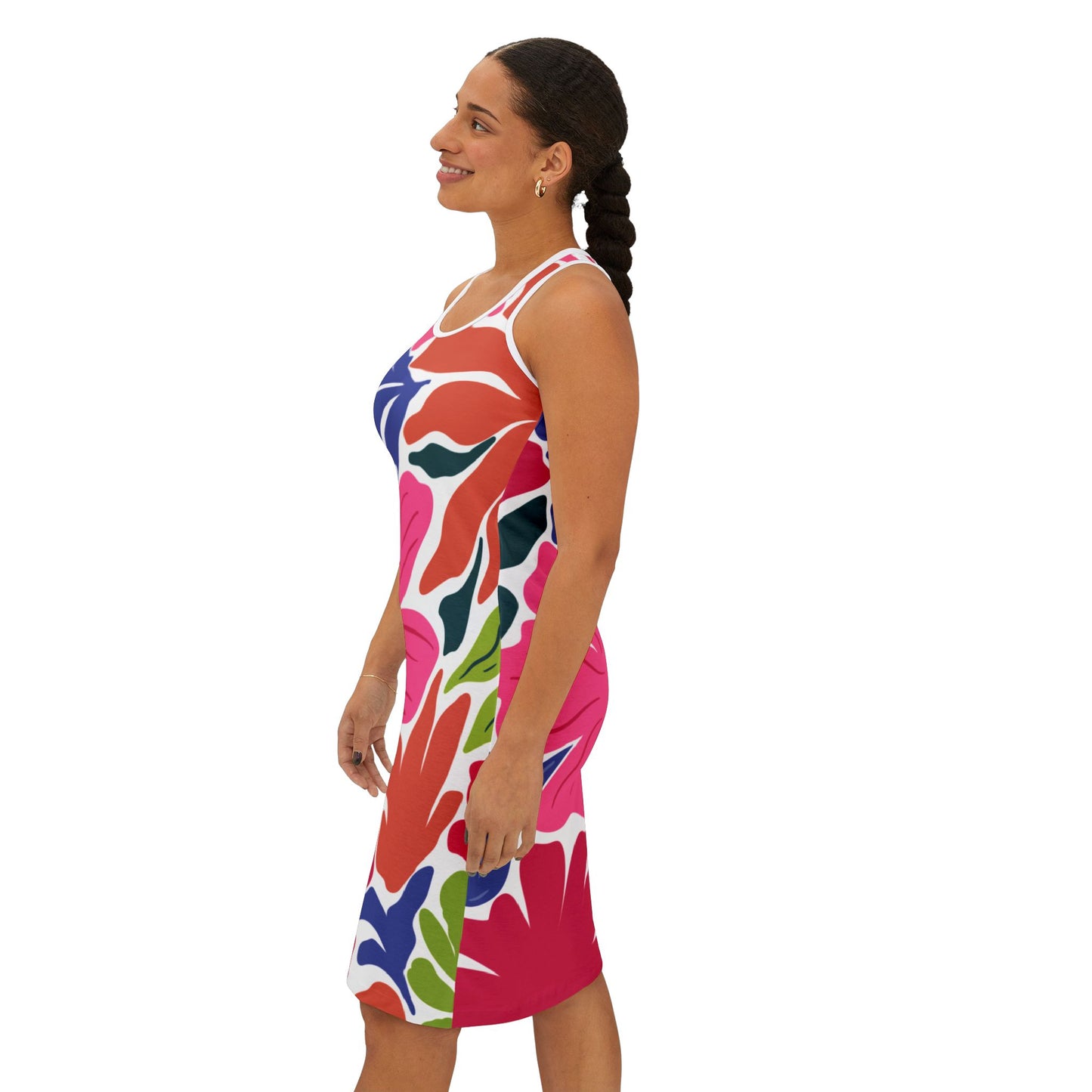 Dress Tropical Floral Racerback Dress Vacation Outfit Summer Style Beachwear Dress Floral Print Dress Spring Apparel Travel Essentials