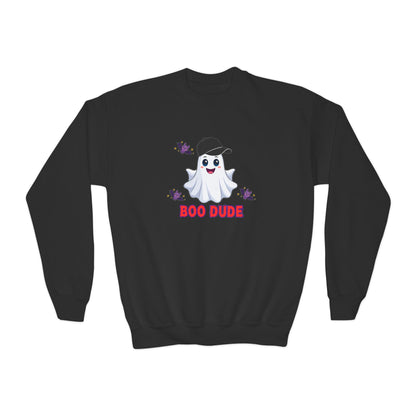 Boo Dude ghost graphic Youth Sweatshirt Halloween spooky bats Matching Family Set Fun Halloween Photo